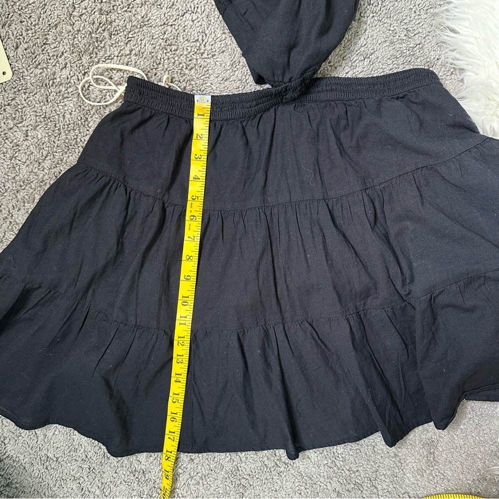 NWT Free People Cross‎ Of Sunlight Mini Dress Cutout Waist  Black linen blnd - Picture 14 of 14